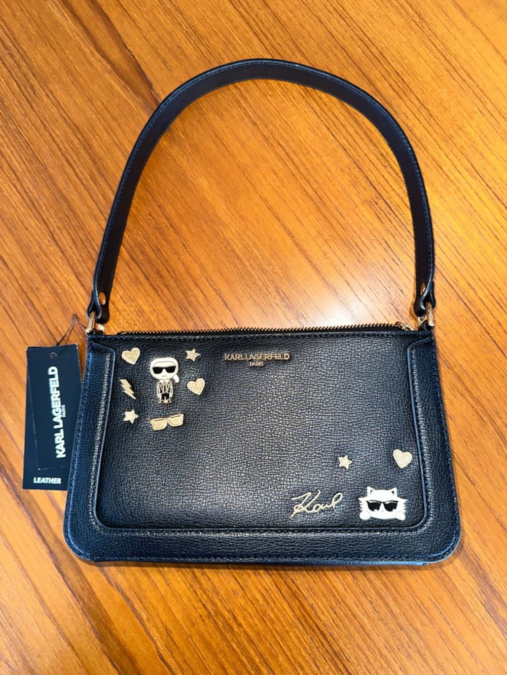 Karl Lagerfeld Paris Embellished Leather Shoulder Bag – NWT | Karl & Choupette - Picture 10 of 12